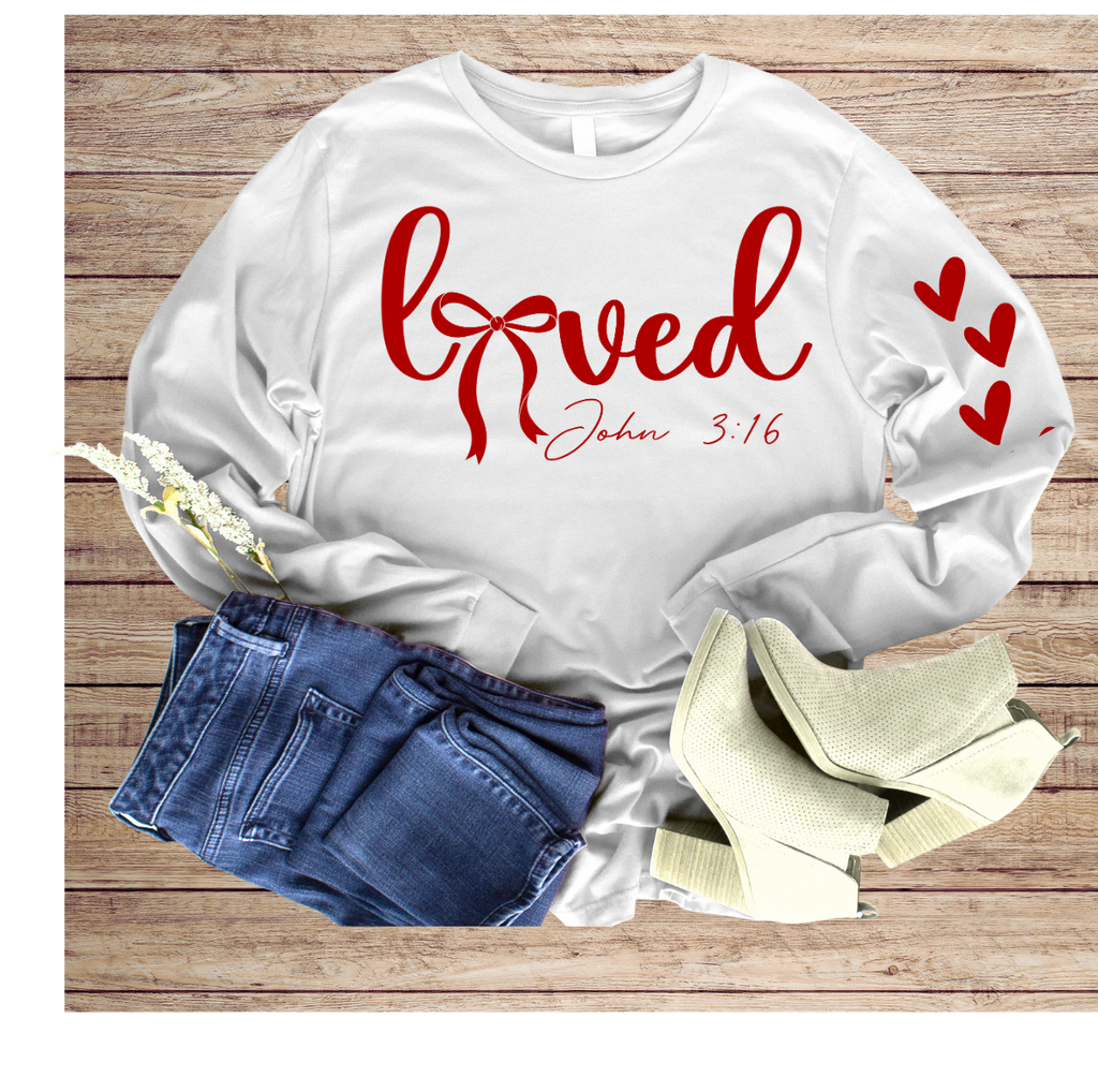 Valentines Loved John 3:16 BUNDLE Sweatshirt & Tumbler