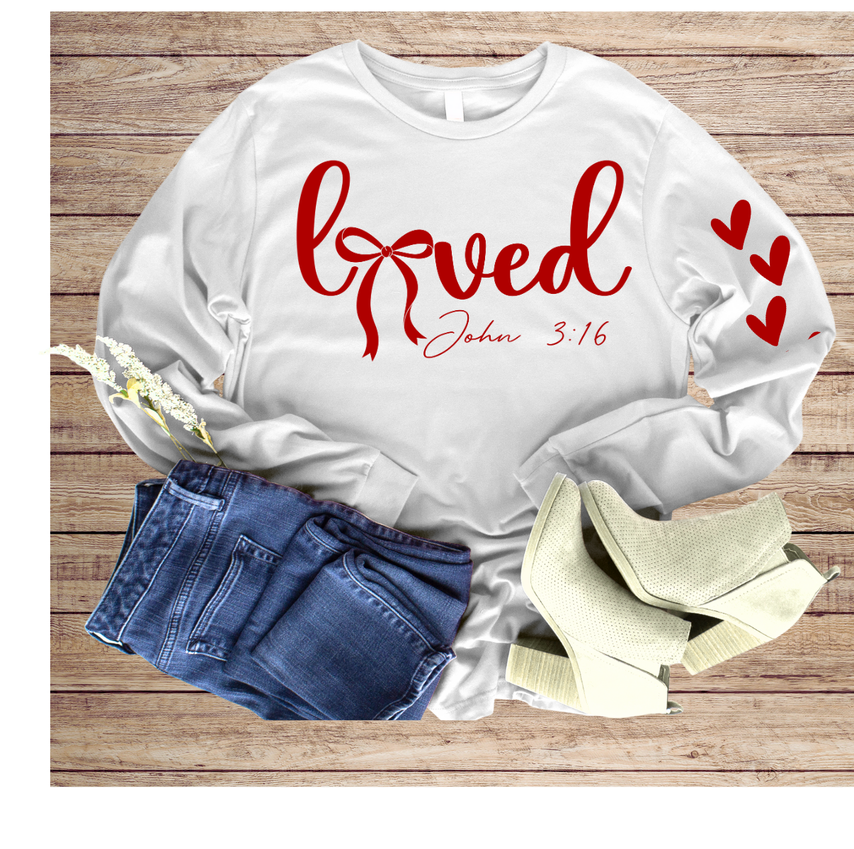 Valentines Loved John 3:16 BUNDLE Sweatshirt & Tumbler