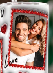 Custom Photo Heart Tumbler